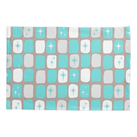 Retro Turquoise Sternexplosion Pillowcase Kissenbezug (Rückseite)