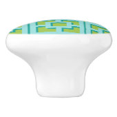 Retro Turquoise und Green Trellis Keramik Pull Keramikknauf (Seitenansicht)