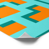 Retro Turquoise und Orange Poster Paper (Matte) (Ecke)