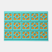Retro Turquoise und Orange Trellis Door Mat Fußmatte (Vorderseite)