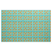 Retro Turquoise und Orange Trellis Fabric Stoff (Yard (91,4 cm))