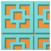 Retro Turquoise und Orange Trellis Fabric Stoff (Muster)
