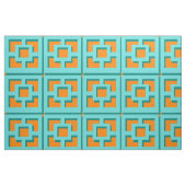 Retro Turquoise und Orange Trellis Fabric Stoff (Fat Quarter (45,7 x 55,9 cm))