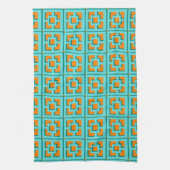 Retro Turquoise und Orange Trellis Küchentücher (Vertikal)