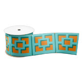 Retro Turquoise und Orange Trellis Ribbon Satinband (Spule)