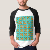 Retro Turquoise und Orange Trellis T - Shirt (Vorderseite)