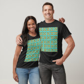 Retro Turquoise und Orange Trellis T - Shirt (Unisex)