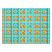 Retro Turquoise und Orange Trellis Tableclout Tischdecke (Vorderseite (Horizontal))