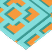 Retro Turquoise und Orange Trellis Tableclout Tischdecke (Schrägansicht)