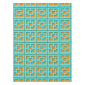 Retro Turquoise und Orange Trellis Tableclout Tischdecke (Vorderseite)