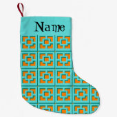 Retro Turquoise und Orange Weihnachten Strumpf Kleiner Weihnachtsstrumpf (Vorderseite)