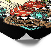 Retro Turquoise Western Wild West Cowboy Cowgirl Poster (Ecke)