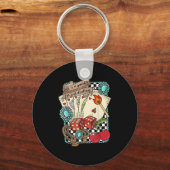 Retro Turquoise Western Wild West Cowboy Cowgirl Schlüsselanhänger (Vorderseite)