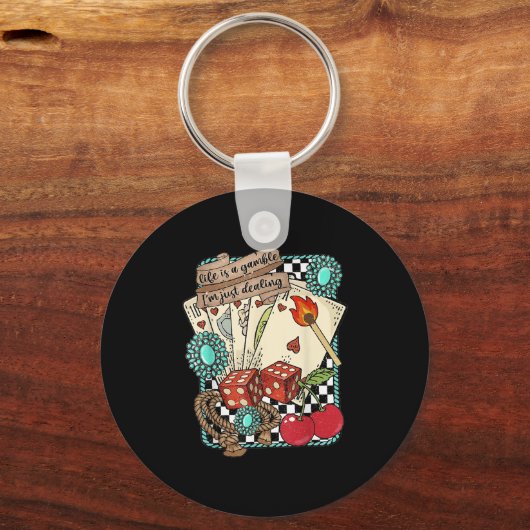 Retro Turquoise Western Wild West Cowboy Cowgirl Schlüsselanhänger (Vorderseite)