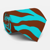Retro Turquoise Zebra Print Krawatte (Gerollt)