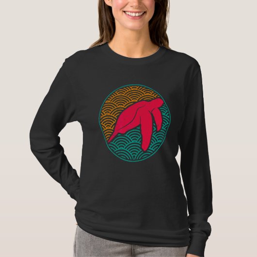 Retro Turtle Diver Shimmer Schildkröten T-Shirt (Vorderseite)