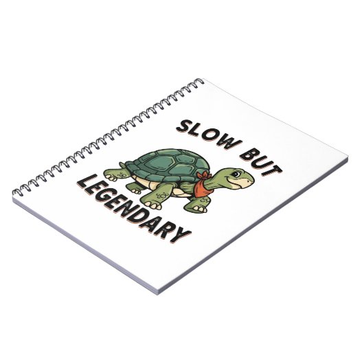 Retro Turtle Legendary Quote Lined Notebook Notizblock (Linke Seite)