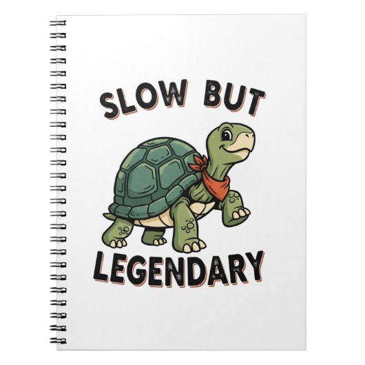 Retro Turtle Legendary Quote Lined Notebook Notizblock (Vorderseite)