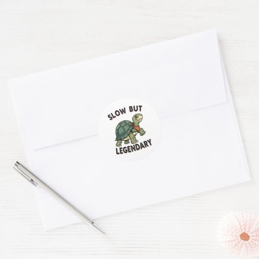Retro Turtle Legendary Quote Vinyl Sticker (Umschlag)