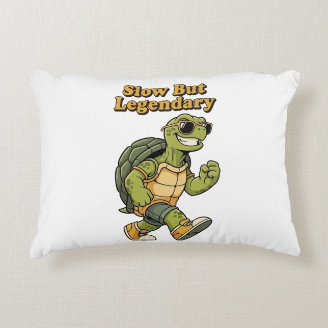 Retro Turtle Slow But Legendary Rectangular Pillow Dekokissen (Vorderseite)