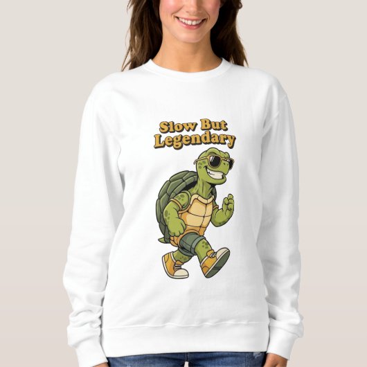 Retro Turtle Slow But Legendary Women’s Sweatshirt (Vorderseite)