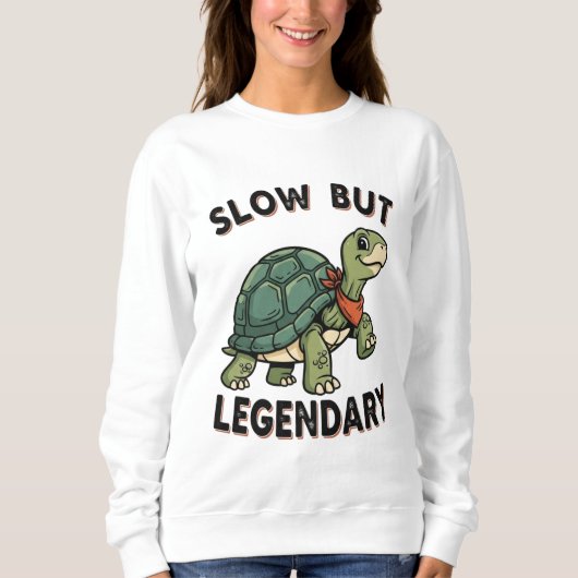 Retro Turtle Slow Legend Women’s Sweatshirt (Vorderseite)