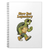 Retro Turtle Slow Living Lined Notebook Notizblock (Vorderseite)