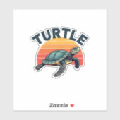 Retro Turtle T - Shirt Aufkleber (Blatt)