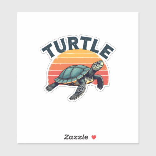 Retro Turtle T - Shirt Aufkleber (Blatt)
