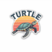 Retro Turtle T - Shirt Aufkleber (Vorderseite)