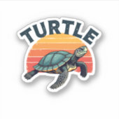 Retro Turtle T - Shirt Aufkleber (Vorderseite)