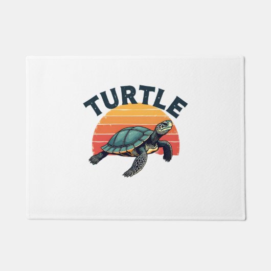 Retro Turtle T-Shirt Fußmatte (Vorderseite)