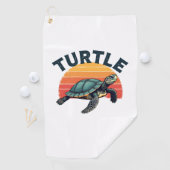 Retro Turtle T - Shirt Golfhandtuch (Insitu)
