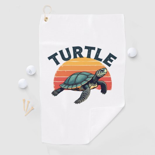 Retro Turtle T - Shirt Golfhandtuch (Insitu)