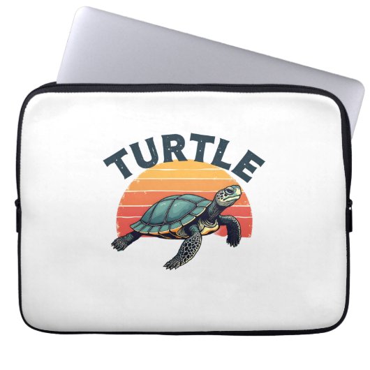 Retro Turtle T-Shirt Laptopschutzhülle (Vorderseite)