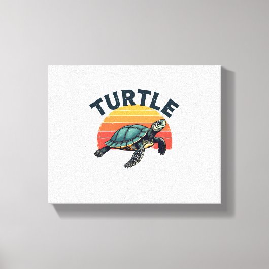 Retro Turtle T-Shirt Leinwanddruck (Vorderseite)