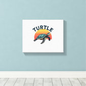 Retro Turtle T-Shirt Leinwanddruck (Insitu (Holzboden))