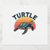Retro Turtle T - Shirt Schaumweinetikett (Einzelnes Label)