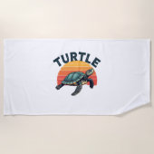 Retro Turtle T - Shirt Strandtuch (Vorderseite)