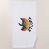 Retro Turtle T - Shirt Strandtuch (Vorderseite)