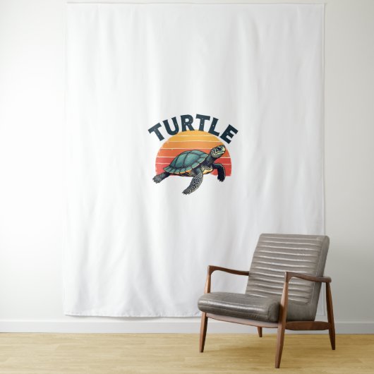 Retro Turtle T-Shirt Wandteppich (Beispiel)