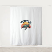 Retro Turtle T-Shirt Wandteppich (Vorderseite)