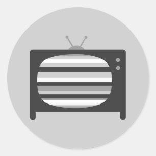 Retro-TV-Aufkleber Runder Aufkleber