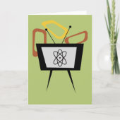 Retro TV Blank Folded Greeting Card Karte (Vorderseite)