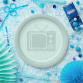 Retro TV CUSTOM FARBE Klassisches Fernsehen Pappteller (Party)