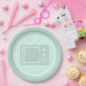 Retro TV CUSTOM FARBE Klassisches Fernsehen Pappteller (Party)