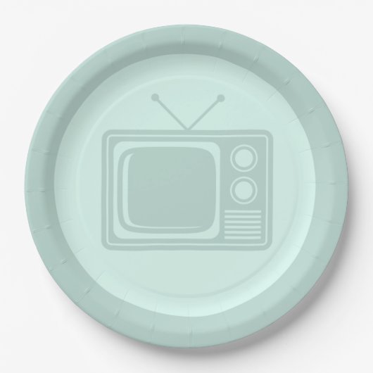 Retro TV CUSTOM FARBE Klassisches Fernsehen Pappteller (Vorderseite)