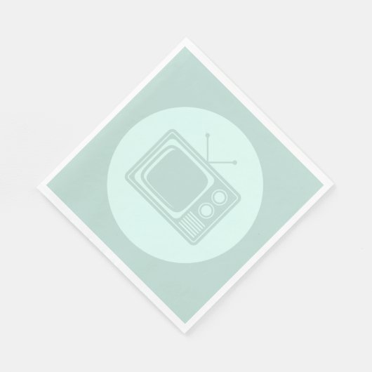 Retro TV CUSTOM FARBE Klassisches Fernsehen Serviette (Ecke)