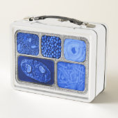 Retro TV Dinner in Blau Metall Brotdose (Rückseite)