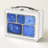 Retro TV Dinner in Blau Metall Brotdose (Vorderseite)